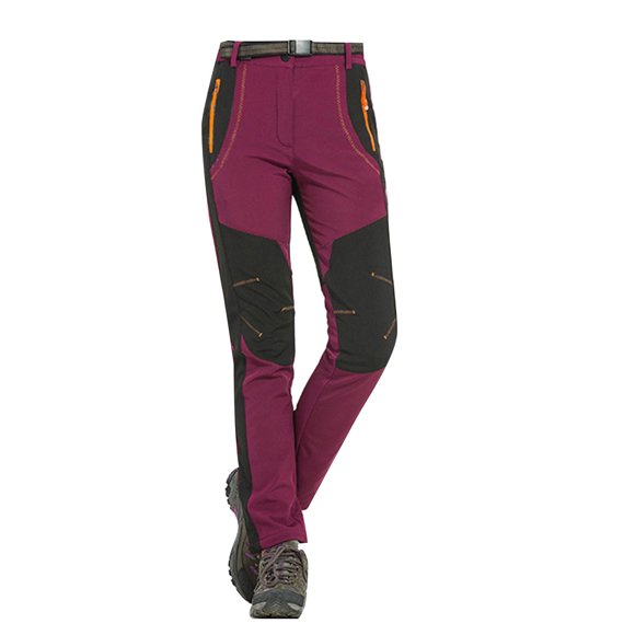 KIHOUT Women's Outdoor Pants Waterproof Insulated Fleece Stretch Hiking Quick Dry Pants with Pockets