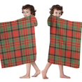 thumbnail image 4 of Red Green Checkerboard Checkered Pattern Hooded Bath Towel，60"x35" for Ages 3 To 12 Kids, Quick Dry Lightweight Soft Microfiber Hood Beach Towel Cover Up for Kids, 4 of 7