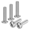 thumbnail image 1 of Uxcell 5-Pack 5/16-18x1-3/8 Tornillos de máquina de cabeza plana de acero inoxidable 304, tornillos totalmente roscados para muebles, plateado, 1 of 7