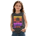 thumbnail image 4 of lnmuld Kids Retro Sunset Palm Tree "Summer" Graphic Sleeveless Tank Top Color:Grey,Size:2-3 Years, 4 of 5
