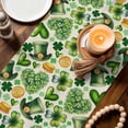 thumbnail image 3 of St. Patrick's Day Table Runner - 90 Inch Long Spring Shamrocks Green Love Hats Retro Cotton and Linen Blended Dress Scarves Farmhouse Table Runner for Kitchen Dining, Coffee Table, 13" x 90", 3 of 8