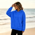 thumbnail image 5 of Nestiefly Womens Hoodie Sweatshirt Oversized Lightweight Loose Long Sleeve Pullover Hooded Sweatshirt With Pockets Royal Blue L, 5 of 6