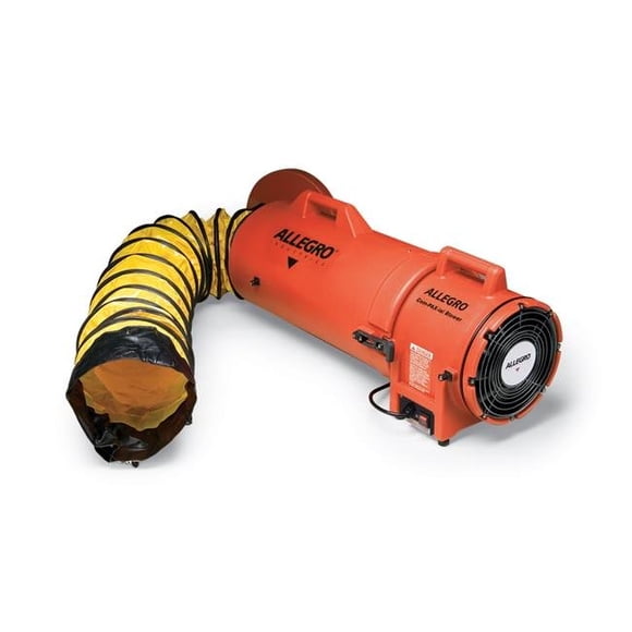 Allegro Industries 9533-50E 8 Po Axiaux 220V AC 50 Hertz Soufflante en Plastique avec Canister Compact et 50 Pieds de Canalisation & 44; 40 lbs