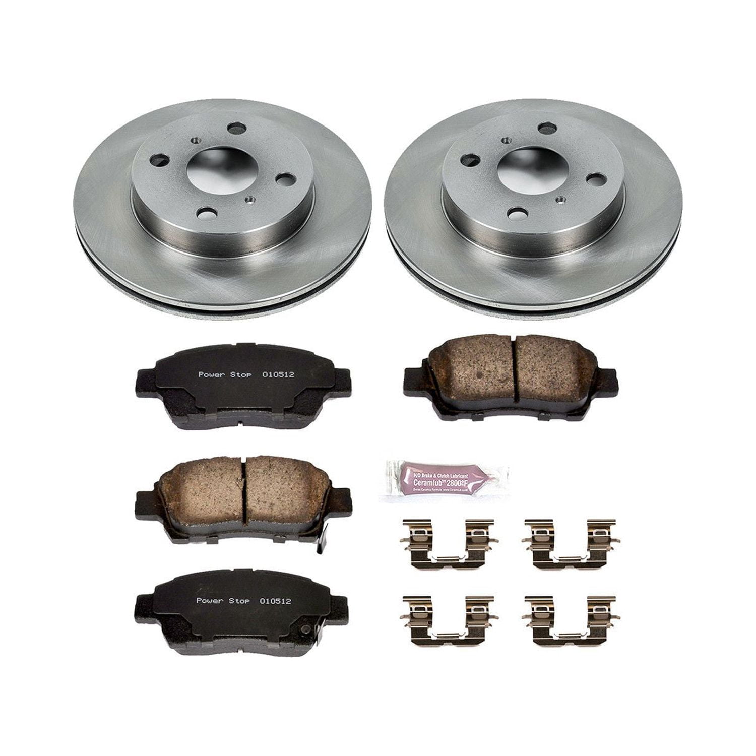 Power Stop Front Stock Replacement Brake Pad and Rotor Kit KOE5223 Fits 2000 Toyota Echo