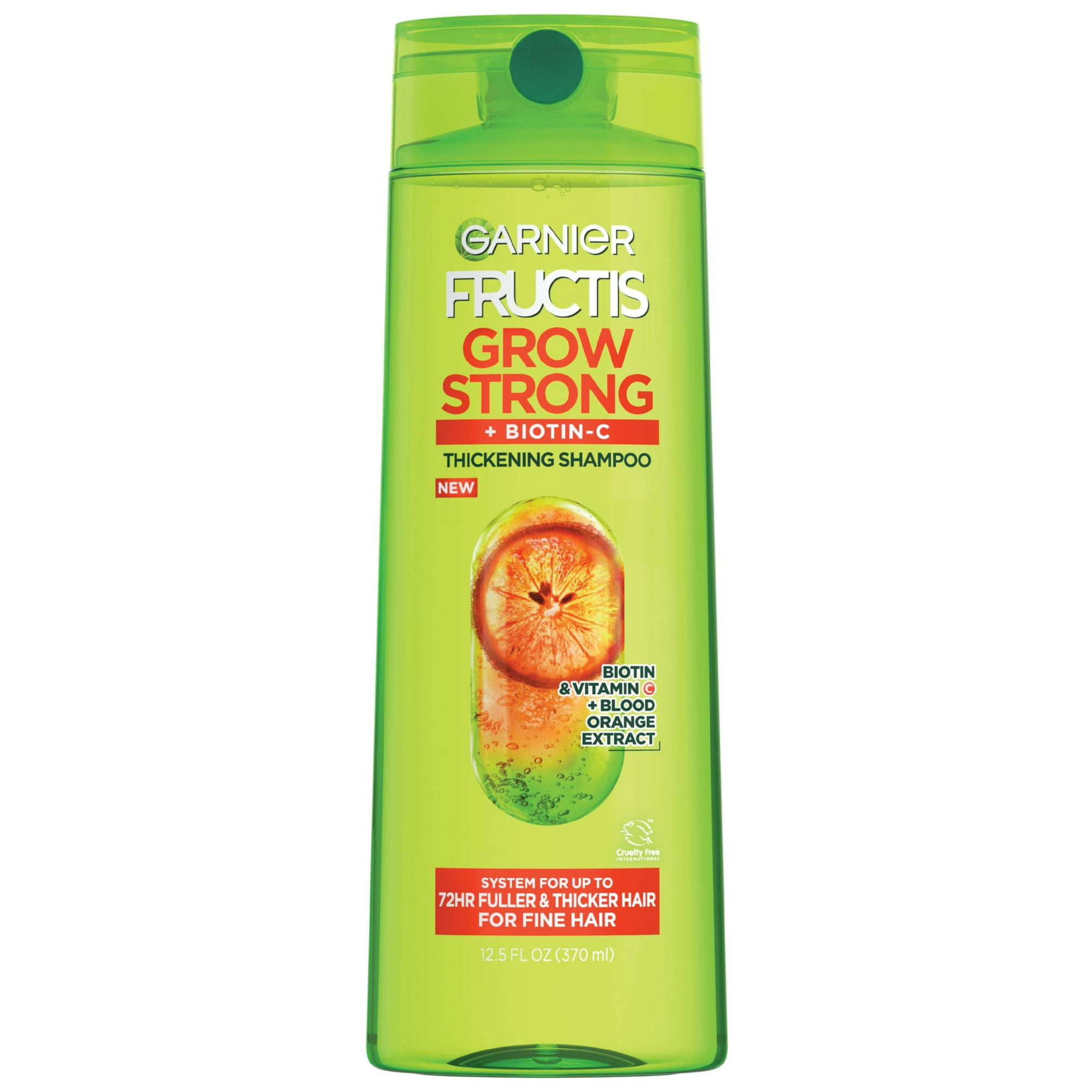 Garnier Fructis Grow Strong Thickening Shampoo with Biotin, All Hair Types, 12.5 fl oz