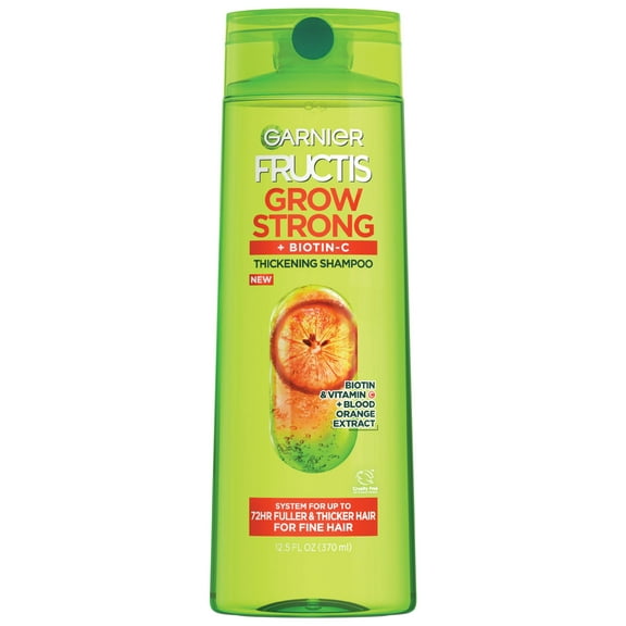 Garnier Fructis Grow Strong Thickening Shampoo with Biotin, All Hair Types, 12.5 fl oz