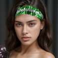 thumbnail image 2 of Unique Bargains 1 Pc Elastic Band Sequins Headbands for Women Green Silver Tone, 2 of 6