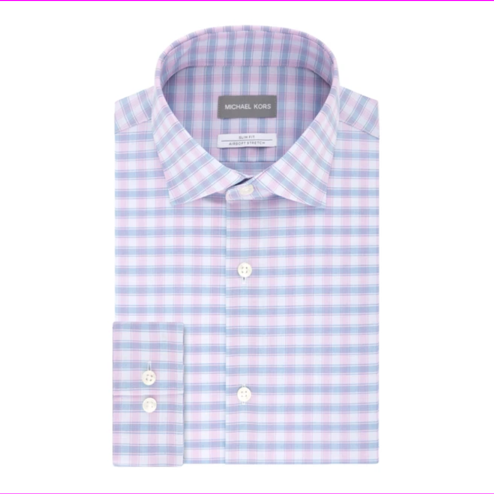 Plaid Cotton Dress Shirt 16.5 