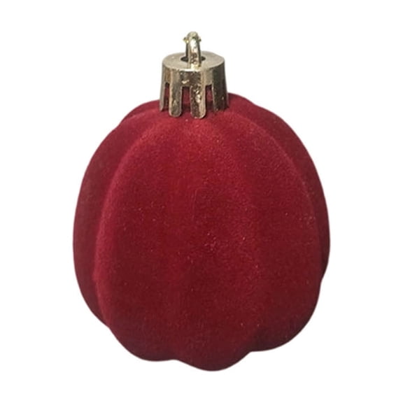 WWG Red Christmas Ball Ornaments, Pumpkin Shape Plastic Christmas Tree Decorations, Hanging Ornaments with Loop, Christmas Decorations for Home, Christmas Tree Ornaments, Christmas Balls Bulk