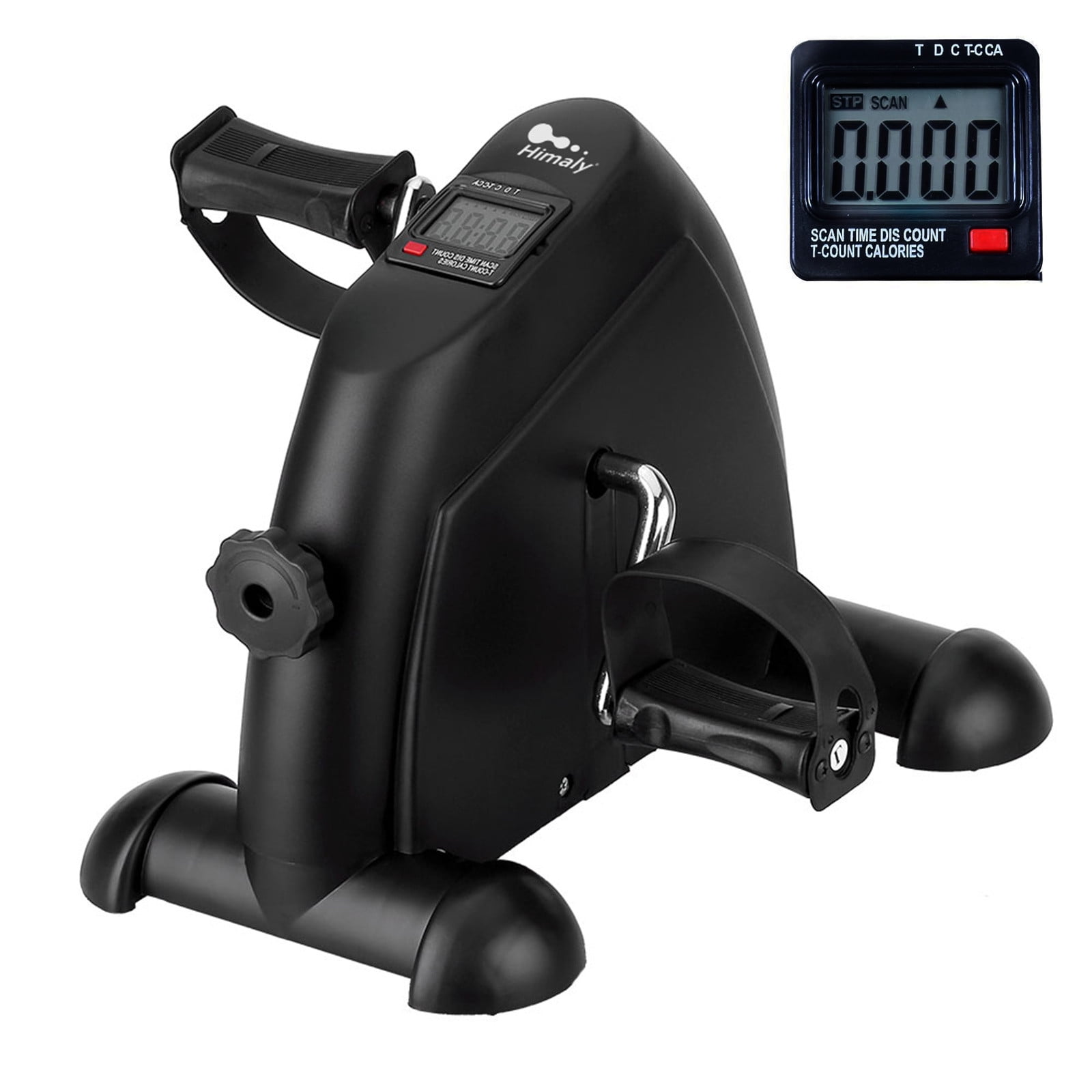 Vowella Mini Trainer Bike, Under Desk Exercise Bicycles Pedal Exerciser with LCD Screen, Black
