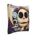 thumbnail image 2 of Funda de almohada de arpillera de lino decorativa de Pesadilla antes de Navidad, funda de cojín cuadrada para sofá o coche, sin relleno de almohada (16 x 16, 18 x 18, 20 x 20 pulgadas, negro), 2 of 5