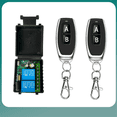 thumbnail image 2 of 433MHz Remote Control DC6V-30V 2CH Relay Receiver with Remote Control for Garage Door Light Control,1 * Remote Control Switch 2 * Remote Control,Black, 2 of 6