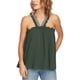 thumbnail image 1 of 1.STATE Camiseta bordada con cuello halter para mujer, verde, extragrande, 1 of 1