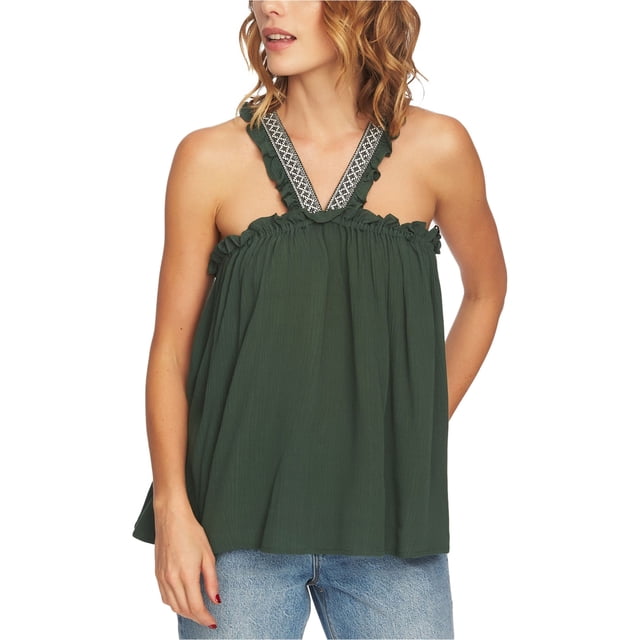Camisa halter bordada 1.STATE para mujer verde grande