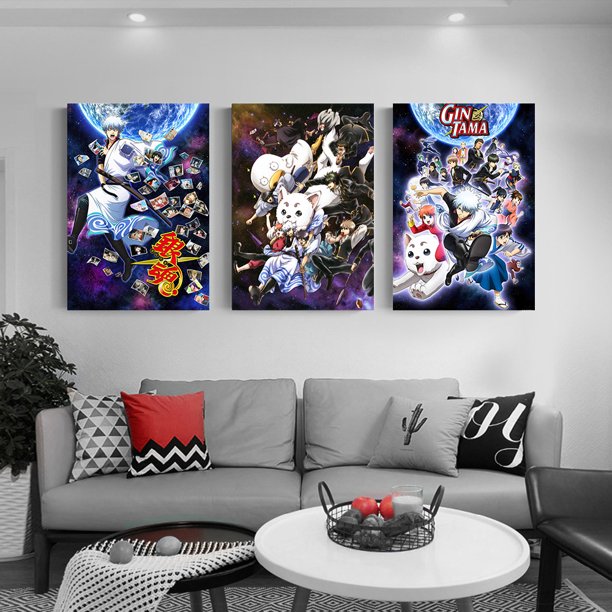 Set de póster Gintama Anime, 40 x 60 cm, 3 piezas, arte de pared