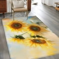 thumbnail image 3 of Sunflower Large Area Rugs for Bedroom Living Room, Soft Non Slip Carpet Bedside Rug, Watercolor Yellow Floral Botanical Rectangular Floor Cover Kitchen Accent Rug 3'x5' for Dining Room/Office, 3 of 9