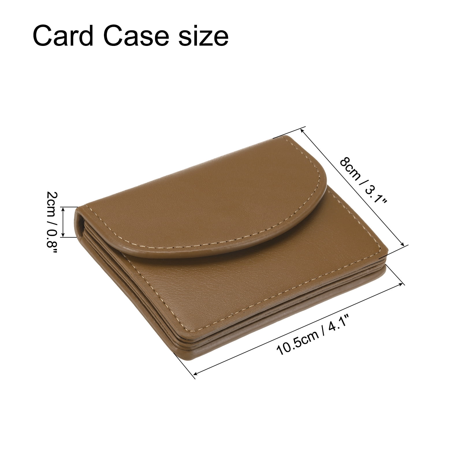 Unique Bargains Elegant PU Leather Business Card Case Stylish Name Card Holder Brown