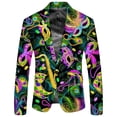 thumbnail image 4 of Bainana Mardi Gras Suit Jacket For Men 3D Print Lapel Collar Stylish Outfits Breathable Soft Men's Carnival Festival Suit Jacket Green Size L, 4 of 4