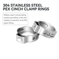 thumbnail image 2 of 200 Anillos de Abrazadera Pex Cinch de 1/2 Pulgada, Anillos de Engarce Pex de Acero Inoxidable 304 de Alta Calidad, Anillos de Abrazadera de Montaje de Tubería Pex, 2 of 5