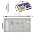 thumbnail image 3 of JIALIOU Nylon Trifold Card Wallet with ID Window Zipper Pocket for Men Women Teen Pink Blue Flowers Embroidery, 3 of 7