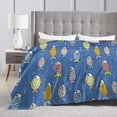 thumbnail image 5 of Ocean & Fish Doodles Blanket, Fluffy Soft Cozy Blanket Flannel Plush Microfiber Couch Throw, Bedding, 40"x30", 5 of 7