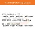 thumbnail image 2 of Max Advanced Brakes - Brake Kit for 2008-2011 2012 2013 Infiniti G37 Q60 2009-2019 2020 Nissan 370Z Front and Rear Replacement Disc Brake Rotors and Ceramic Brake Pads, 2 of 9