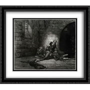 The Inferno, Canto 33, lines 67'68: Hast no help For me, my father! 2x Matted 32x28 Large Black Ornate Framed Art Print by Dore, Gustave