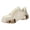 Beige, variant on Women's Platform Slip on Sneakers Chunky Sole Non Slip Glitter Sequins Lace Floral Lace Up Tennis Shoes Pink Size 6