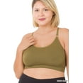 thumbnail image 2 of Zenana Women & Plus Cross Back Padded Seamless Bralette Sports Bras with Adjustable Strap, 2 of 2