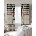 thumbnail image 3 of Easter Bunny Blackout Curtains 84 Inches Long, Farmhouse Carrots Vintage Black Checkered Plaid Thermal Insulated Black Out Curtains, Darkening Window Curtain for Bedroom Living Room 42"x84" 2 Panels, 3 of 9