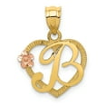 thumbnail image 1 of Designer 14K Two-Tone Initial B In Heart Charm (Length=22) (Width=16) Made United States -Jewelry By Sweet Pea Creations, 1 of 2