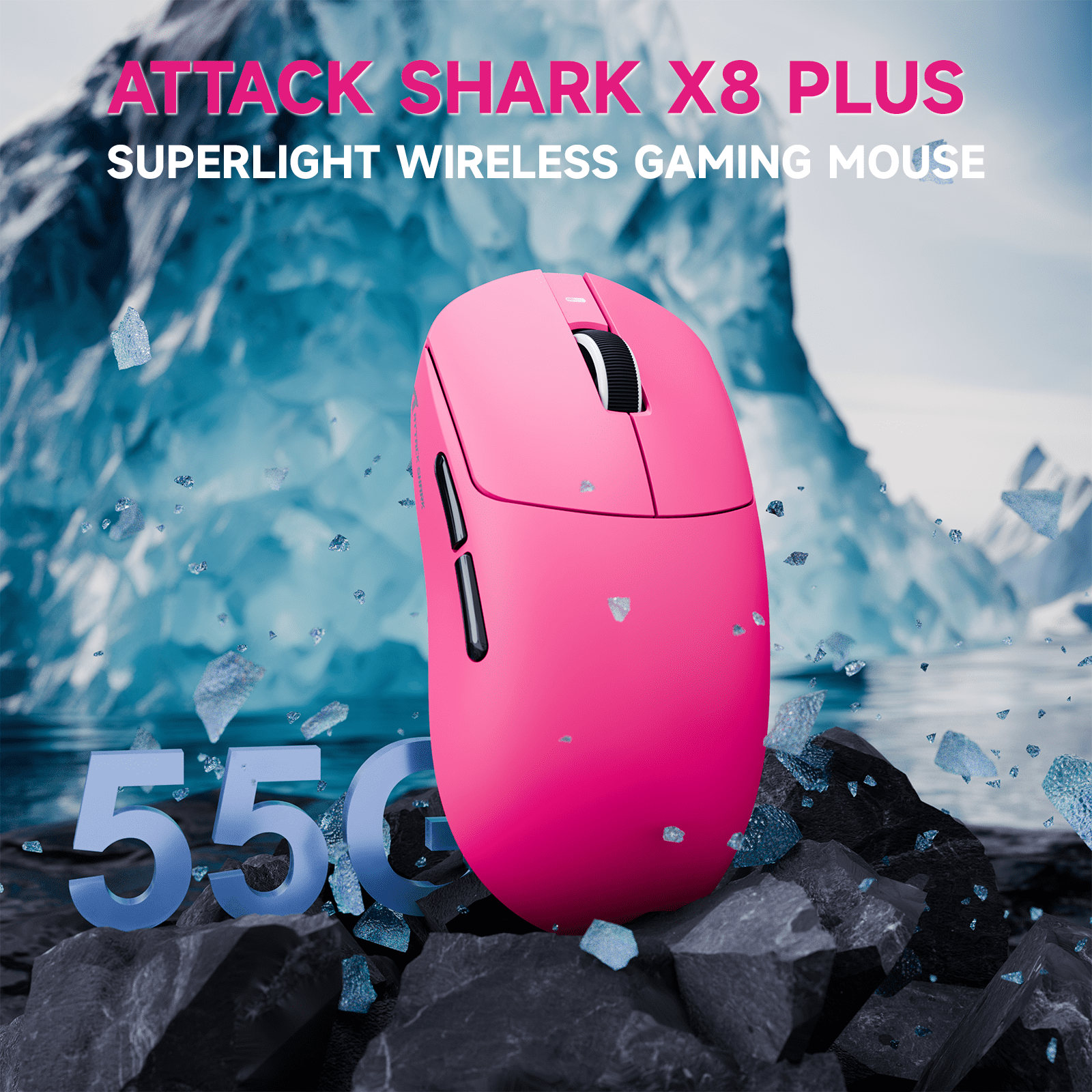 ATTACK SHARK X8PLUS Tri-mode Wireless Gaming Mouse With C06 ULTRA Cable