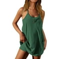 thumbnail image 1 of aidice Womens Rompers Round Neck Spaghetti Strap Button Loose Comfy Loungewear Shorts Jumpsuit Pockets, 1 of 7