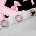 thumbnail image 4 of Feelyou Pink Initial K Letter Black Out Curtains, Princess Cartoon Ribbon Curtains Pack of 2 (42x63 Each), Fashion Buffalo Bowknot Bedroom Curtains, Blackout Curtains Bedroom Decor, 4 of 6
