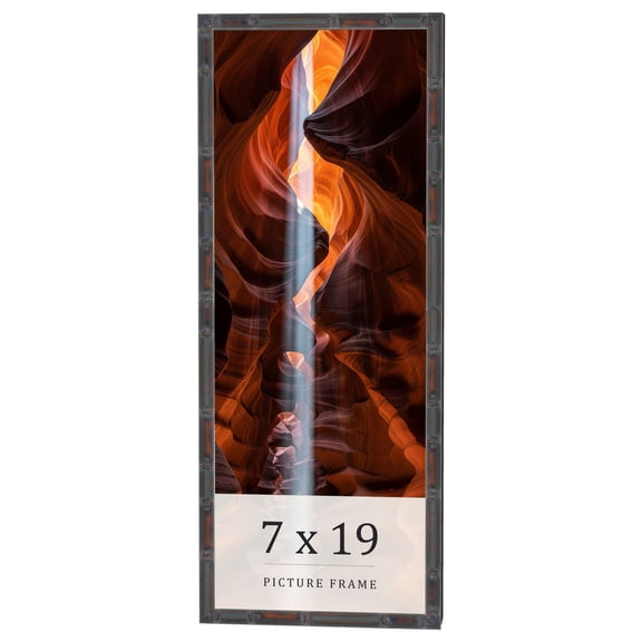 7x19 Frame Brown Bamboo with Dark Coffee/Walnut Finish | Solid Wood Picture Frame Width 0.75 Inches