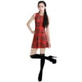 thumbnail image 2 of MODA NOVA Junior's Round Neck Sleeveless Plaids A-Line Fit and Flare Mini Dress, 2 of 6