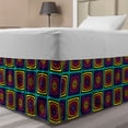 thumbnail image 1 of Abstract Bed Skirt, Modernistic Colorful Whirlpool Effect Nested Square and Circles Illustration, Elastic Bedskirt Dust Ruffle Wrap Around for Bedding Decor, 4 Sizes, Multicolor, by Ambesonne, 1 of 2