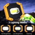 thumbnail image 4 of Luz de trabajo LED de 30 W, luz de construcción T-sun, batería recargable, portátil, luz de trabajo impermeable con 2 baterías recargables, USB, 3 modos de luz, 4 of 5