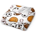 thumbnail image 2 of Sport Ball Basketball Soccer Football Baseball Throw Blanket Soft Bed Bedding Warm Cozy Plush Flannel Fleece Blankets Gifts for Boys Teens Men, Sofa Couch Bedroom Home Decor, 60x80, 2 of 6