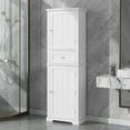 thumbnail image 3 of Harper & Bright Designs Tall Bathroom Storage Cabinet with Drawer and Doors, Modern Freestanding Cabinet with Adjustable Shelf for Bathroom, White, 3 of 12