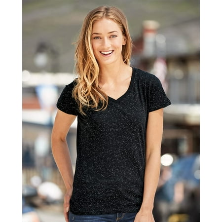 Pearl V-neck - J. America Women's Glitter V-Neck T-Shirt