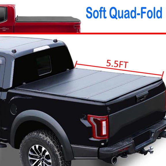 Fit For F150 09-14 5.5 Foot 4 Fold Soft Tonneau Truck Bed