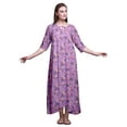 thumbnail image 1 of Bimba Chemise de Nuit Maxi à Feuilles Florales et Renoncules pour Femmes Été Imprimée X-Small, 1 of 5