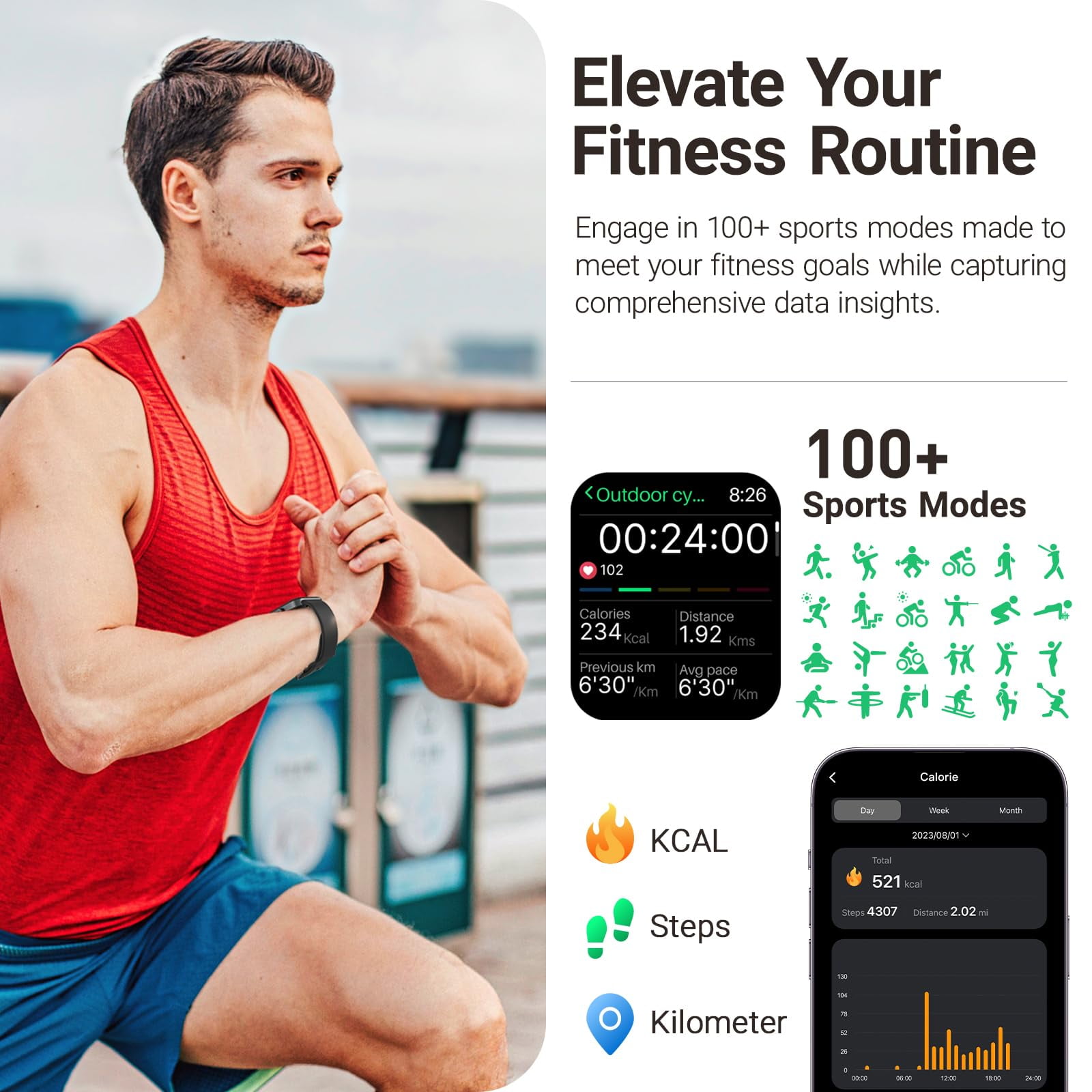 TOZO S4 Smart Watch for Men Women IP68 Waterproof Smartwatch for iPhone & Android, 1.78" Ultra-Clear AMOLED Screen, Bluetooth Call(Answer/Make Calls), 100+ Sports Modes, Fitness Tracker Sleep Monitor