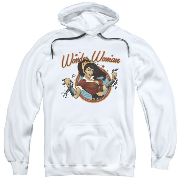 JLA Justice League Wonder Break Adult Pullover Hoodie Sweatshirt White