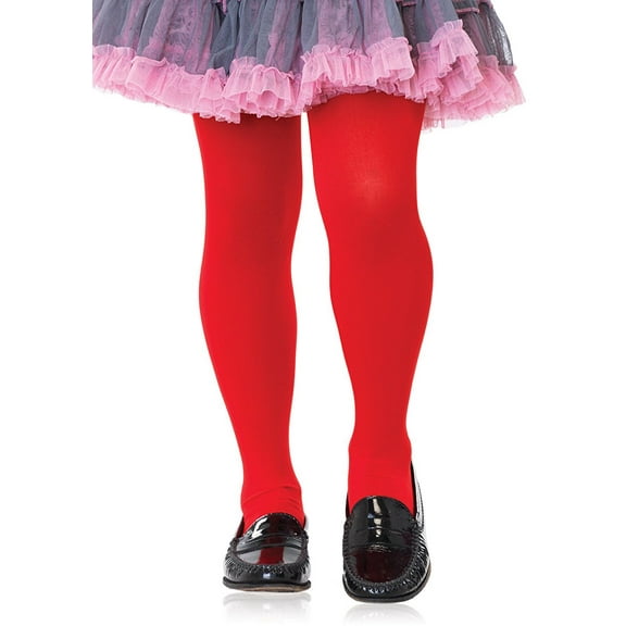 Child's Red Opaque Tights XL 11-13 Costume Accessory
