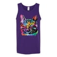 thumbnail image 3 of Cute Cat | Dean Russo Art Animal Lover Mens Tank Top, Purple, XX-Large, 3 of 6