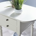 thumbnail image 5 of Powell Shiloh Single Drawer Indoor End Table with Shelf and Dropleaf, 24" Tall, White, 5 of 16