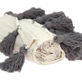 thumbnail image 3 of Parkland Collection THRE21025 Seema Beige & Grey Rectangle Transitional Handloomed Cotton Throw - 52 x 67 x 0.5 in., 3 of 3
