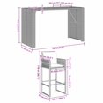 thumbnail image 2 of vidaXL Patio Bar Set with Cushions Pub Table and Stools Poly Rattan Acacia, 2 of 8